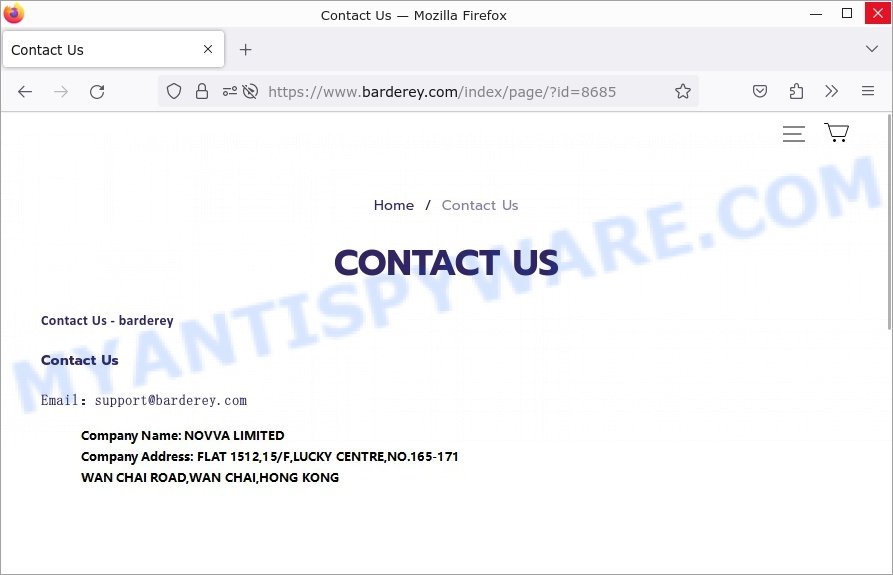 Barderey.com scam contacts