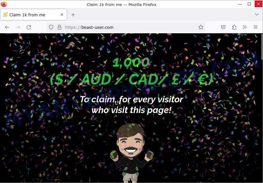 Beast-user.com Claim 1k from me scam