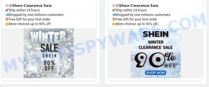 Blonmcartsale.com Shein Winter Clearance Sale Scam ads