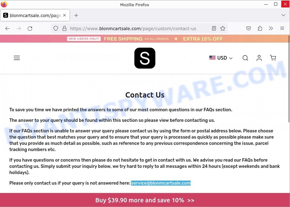 Blonmcartsale.com Shein Winter Clearance Sale Scam contacts