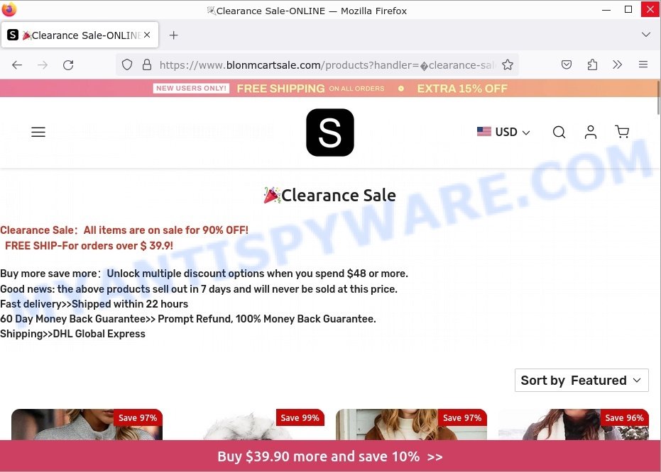 Blonmcartsale.com Shein Winter Clearance Sale Scam