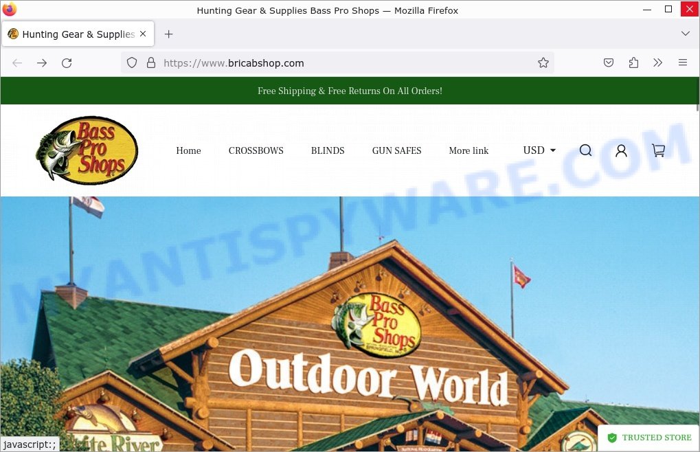 Bricabshop.com fake Bass Pro Shops scam