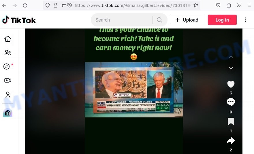 Buffetex TikTok Warren Buffett bitcoin promo code scam