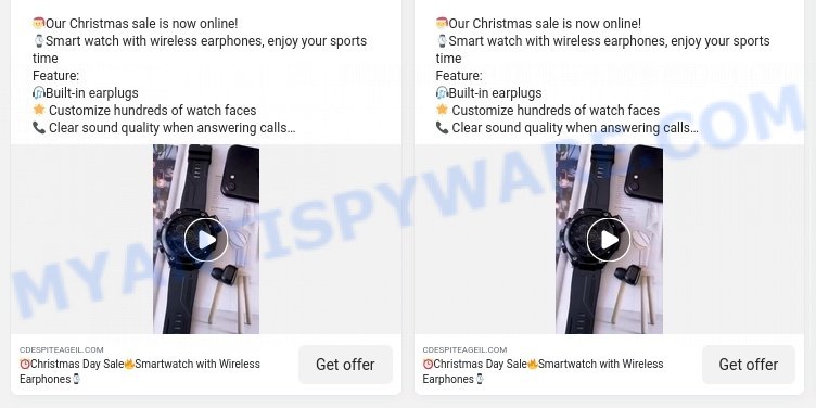 Cdespiteageil.com Christmas Day Sale scam ads