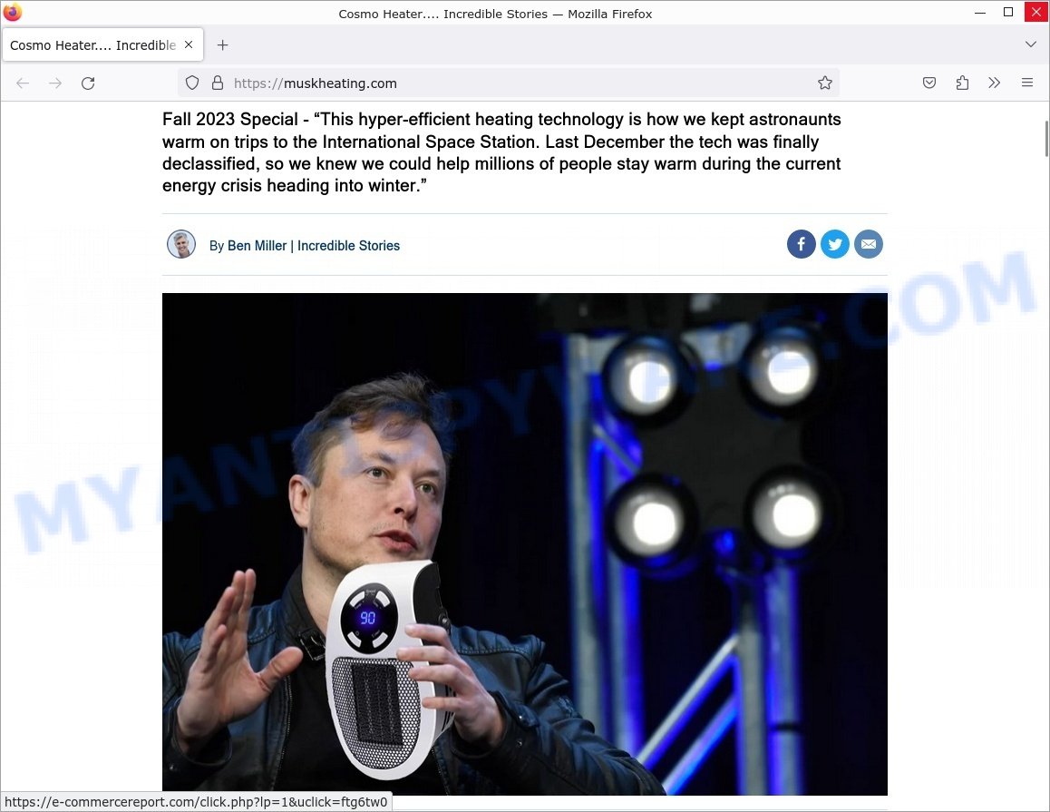 Cosmo Heater Elon Musk SCAM fake news
