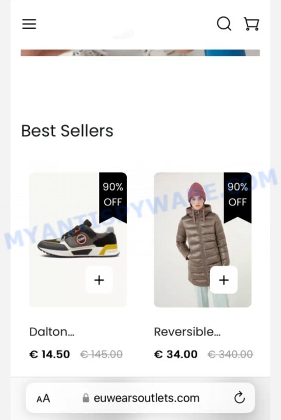 Euwearsoutlets.com scam store