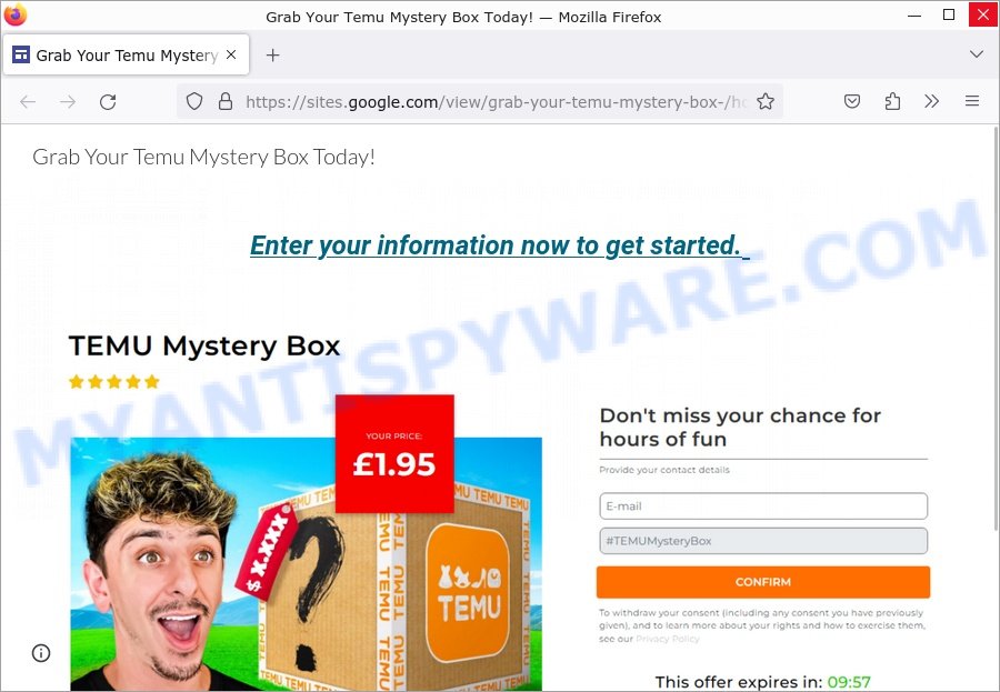 Grab Your Temu Mystery Box Today scam