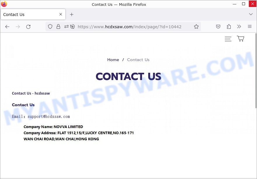 Hcdxsaw.com scam contacts