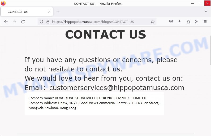 Hippopotamusca.com sale scam contacts