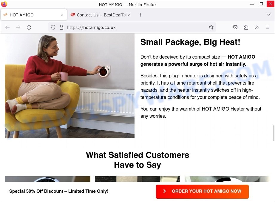 Hot Amigo Heater Scam fake claims