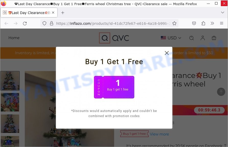 Inflazo.com Ferris wheel Christmas tree QVC-Clearance sale scam