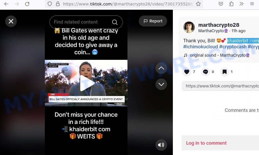 Khaiderbit.com Bill Gates bitcoin promo code scam