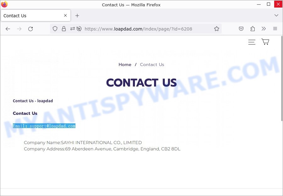 Loapdad.com Ariat Flash Sale scam contacts