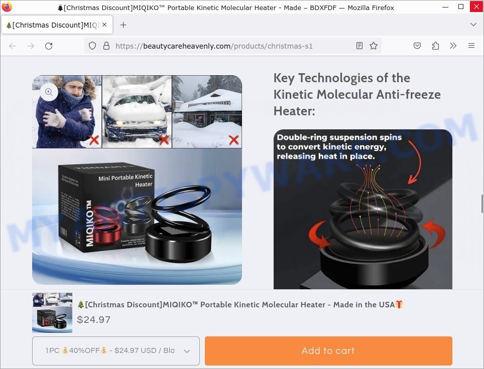 MIQIKO Portable Kinetic Molecular Heater scam fake keys