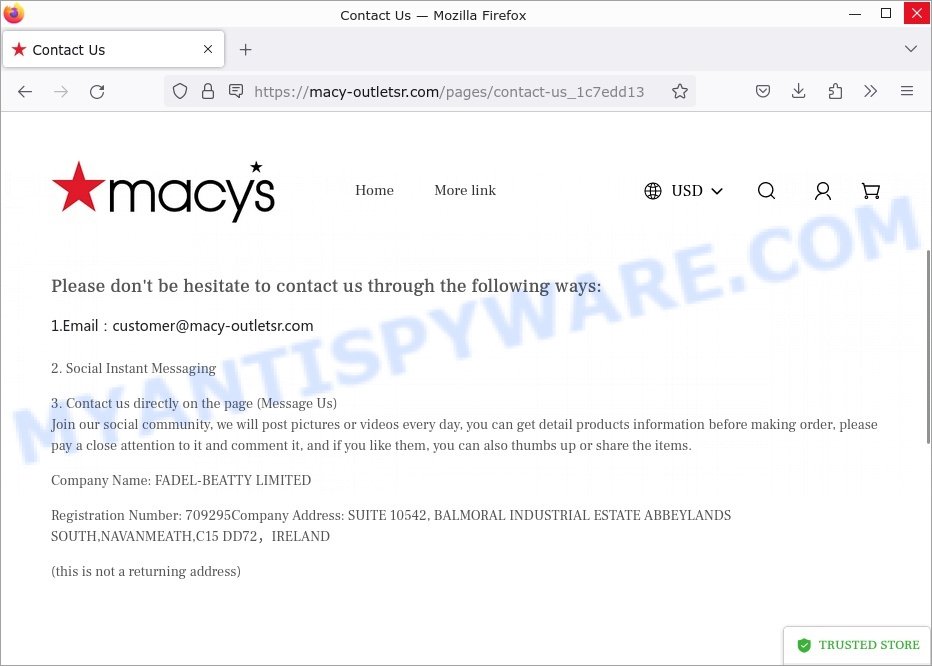 Macy-outletsr.com macy home shop scam contacts