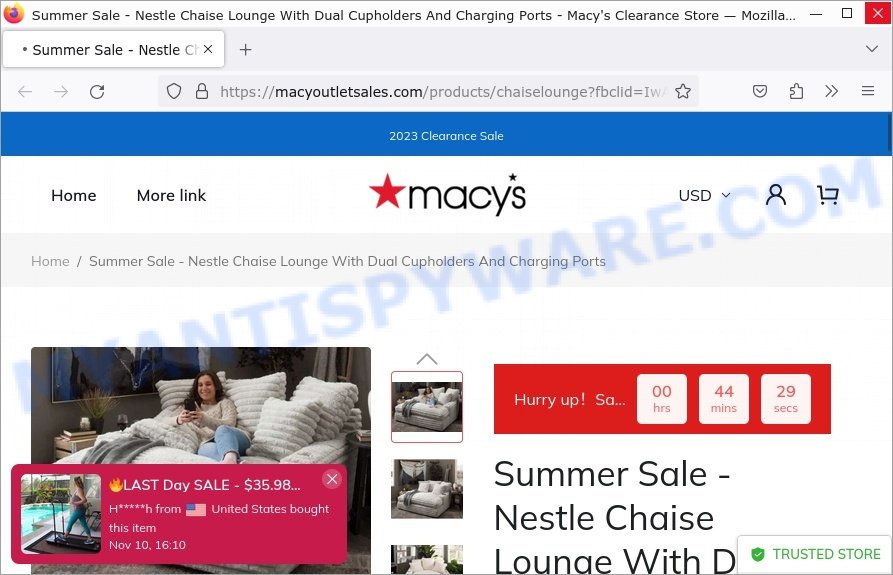 Macyoutletsales.com Summer Sale Nestle Chaise Lounge Scam