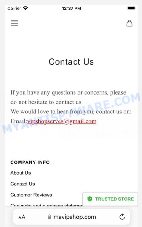 Mavipshop.com Max Mara 80 OFF Clearance Sale Scam contacts