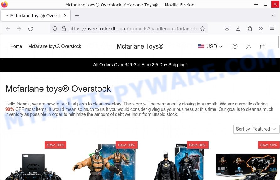 Overstockexit.com Mcfarlane toys Overstock scam