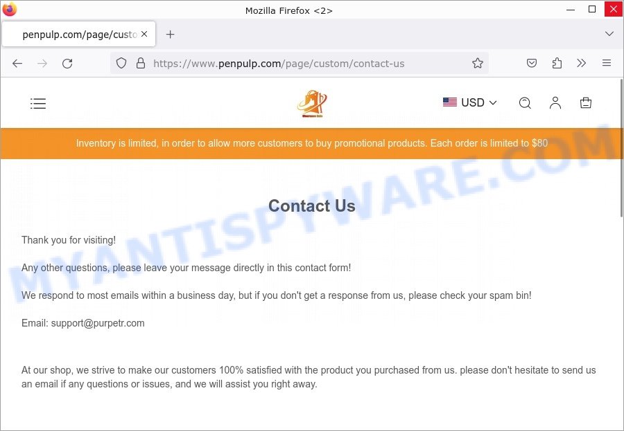 Penpulp.com fake GameStop scam contacts