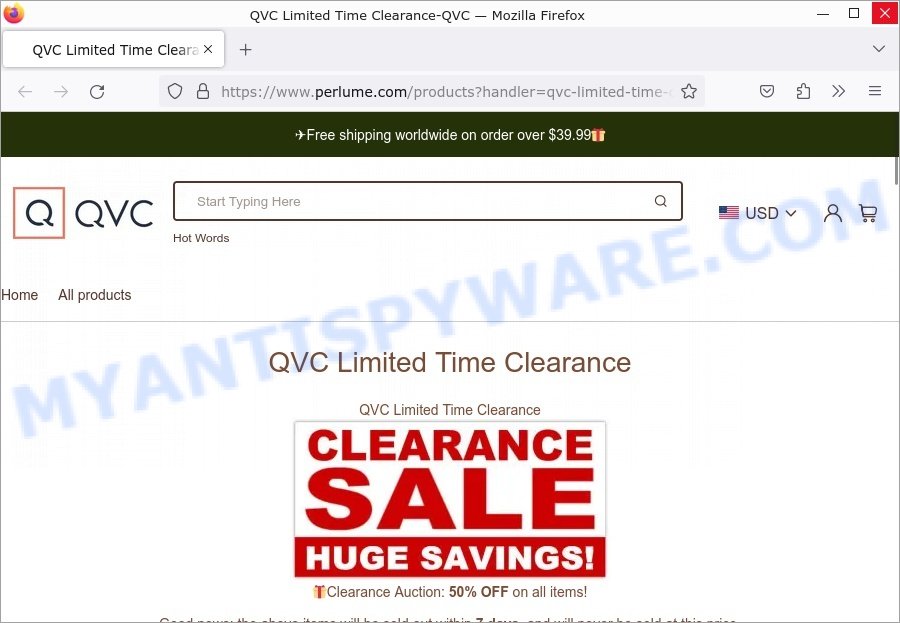 Perlume.com QVC Limited Time Clearance sale scam