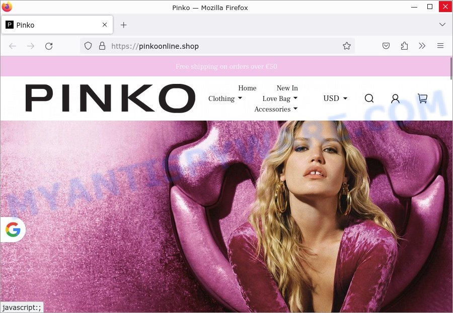 Pinkoonline.shop sale scam