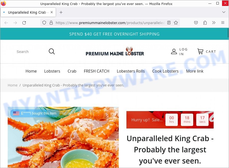 Premiummainelobster.com King Crab Scam
