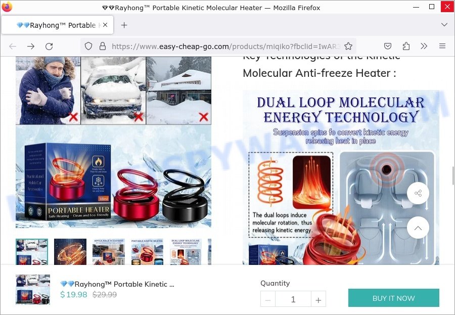 Rayhong Portable Kinetic Molecular Heater scam claims