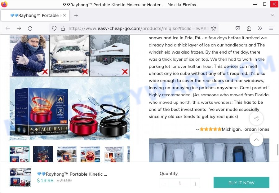 Rayhong Portable Kinetic Molecular Heater scam fake reviews