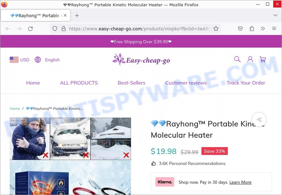 Rayhong Portable Kinetic Molecular Heater scam