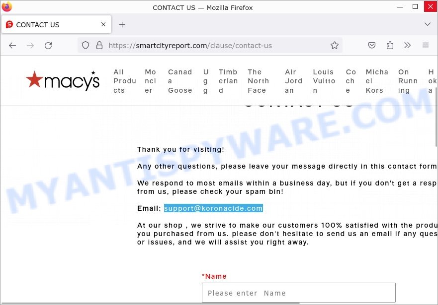 Smartcityreport.com scam contacts
