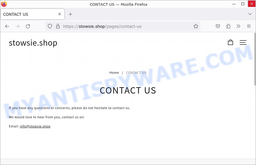 Stowsie.shop Scam contacts