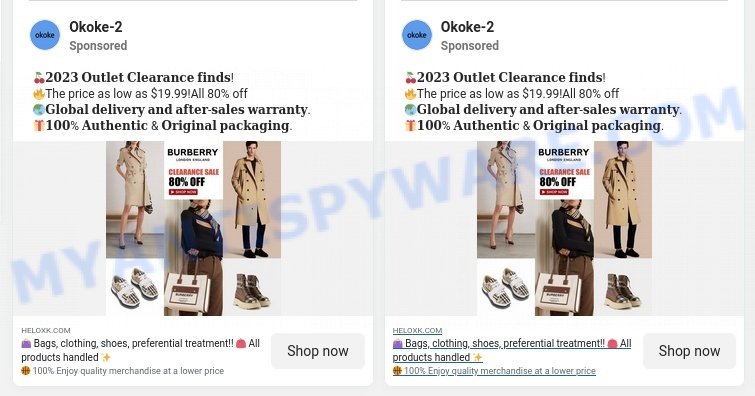 Thenurad.online BURBERRY CLEARANCE SALE Scam ads