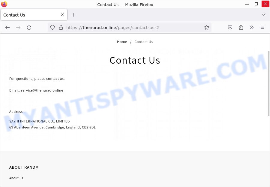 Thenurad.online BURBERRY CLEARANCE SALE Scam contacts