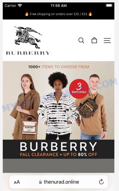 Thenurad.online BURBERRY CLEARANCE SALE Scam