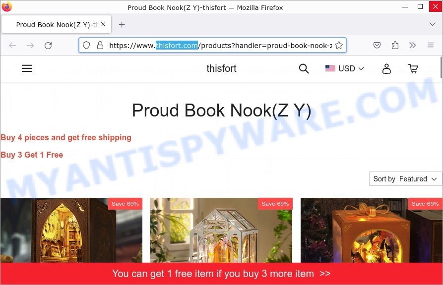 Thisfort.com Proud Book Nook scam