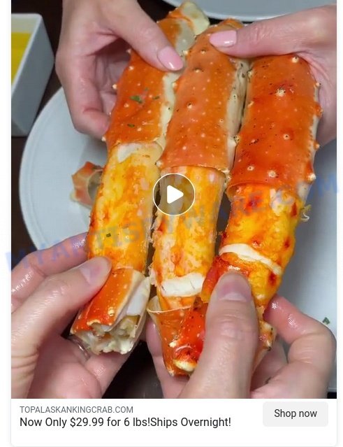Topalaskankingcrab.com King Crab scam ads
