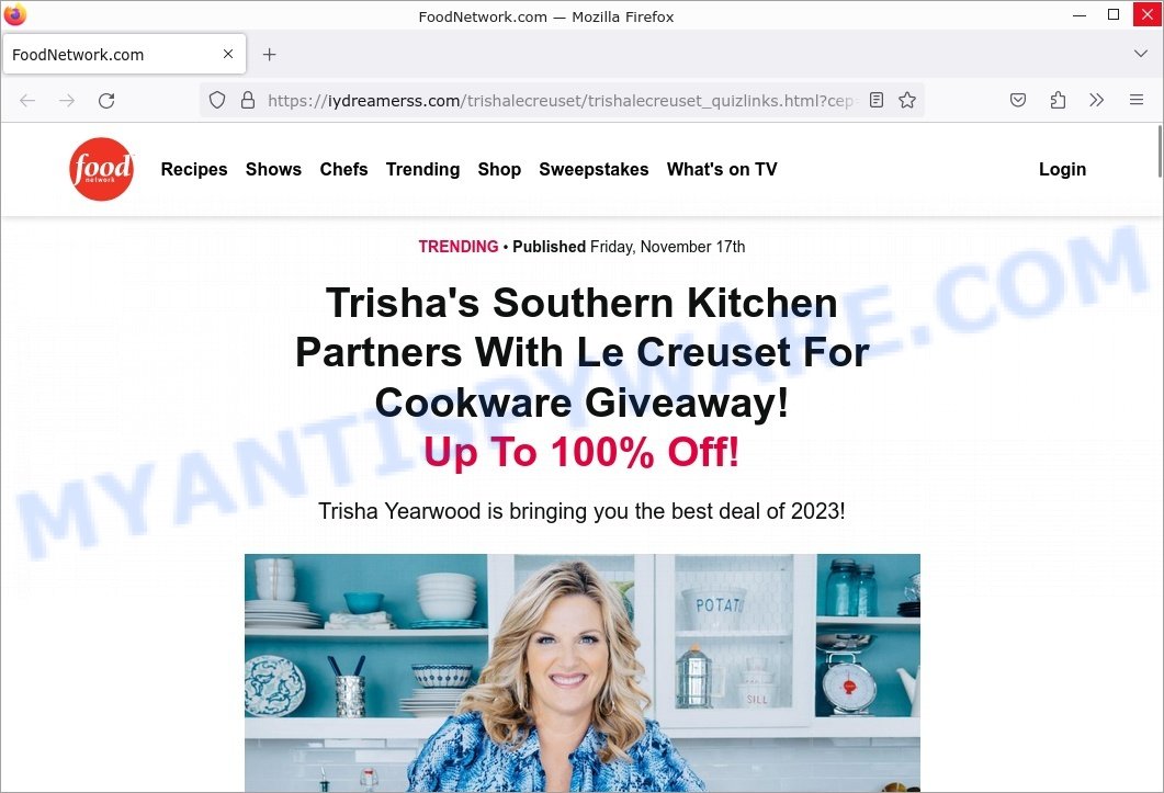 Trisha Yearwood Le Creuset Giveaway Scam FoodNetwork