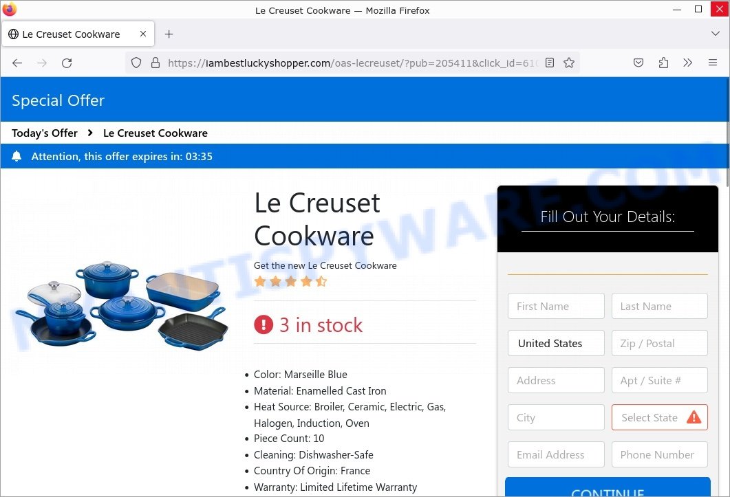 Trisha Yearwood Le Creuset Giveaway Scam online form