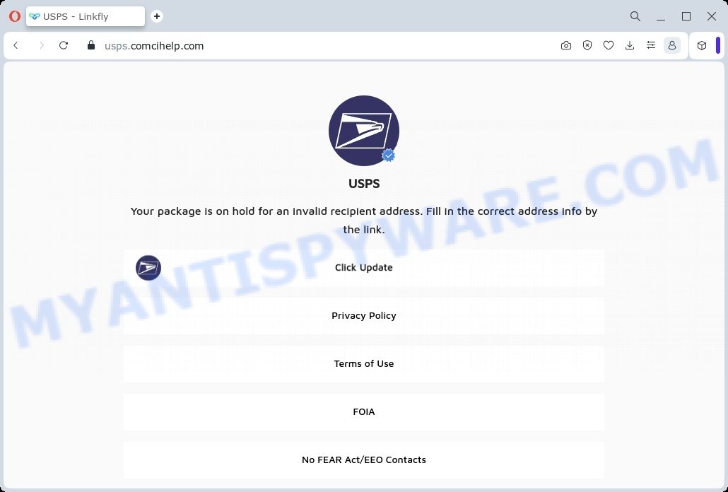 USPS WhatsApp scam fake USPS menu
