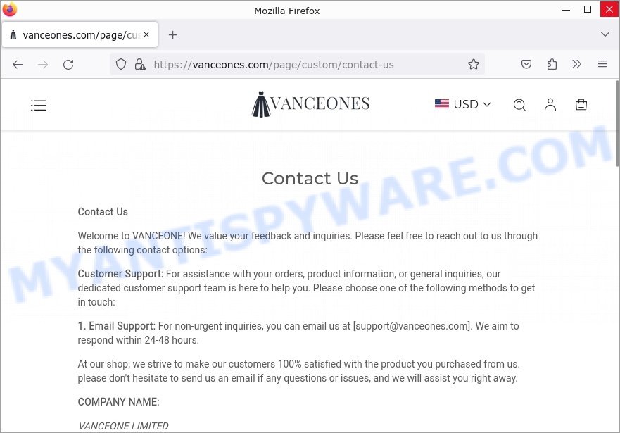 Vanceones.com contacts
