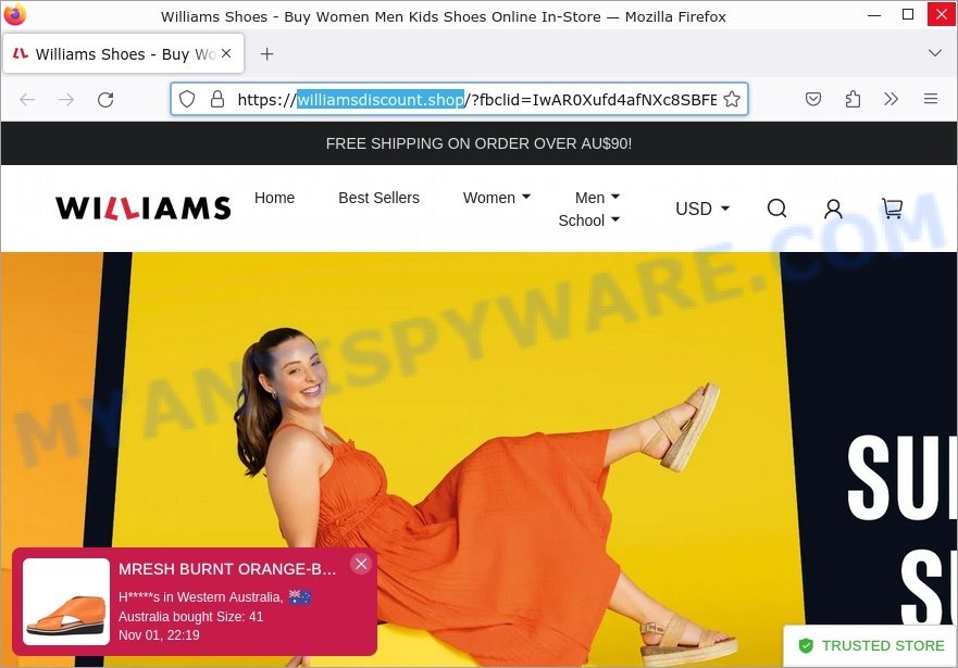 Williamsdiscount.shop Williams Shoes Scam