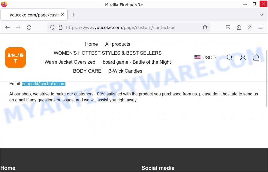 Youcoke.com scam contacts