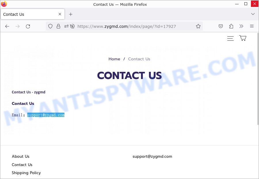 Zygmd.com Amazon sale scam contacts