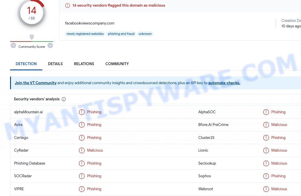 facebookviewscompany.com phishing malware