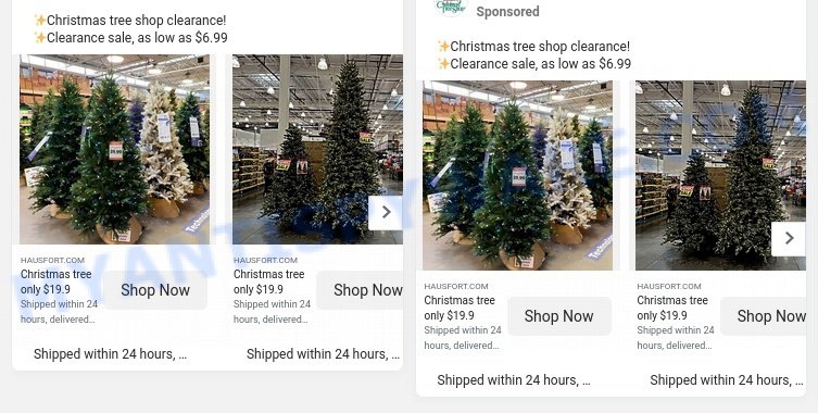 fake Christmas Tree Shops Sale scam ads