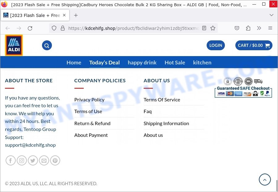 kdcehifg.shop Cadbury Flash Sale scam contacts