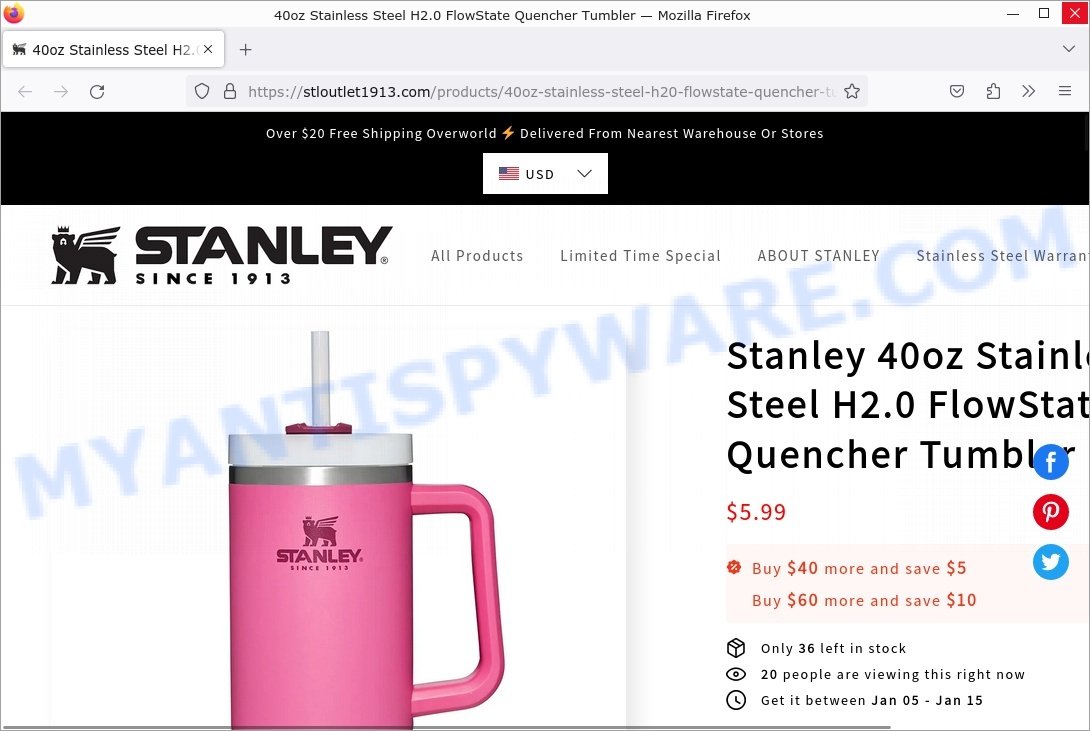 5.99 Stanley Tumbler Scam store