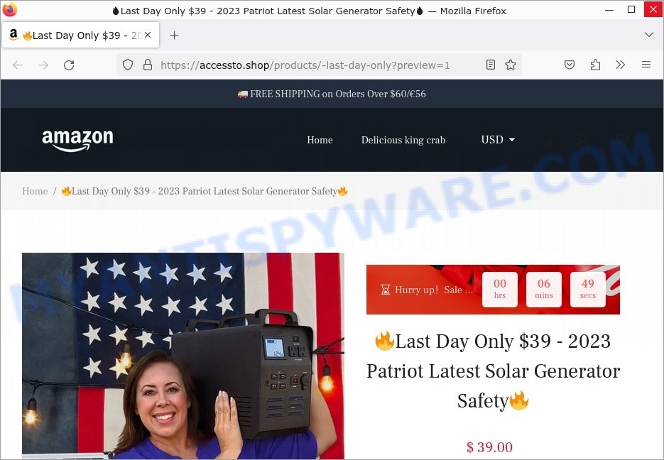 Accessto.shop Patriot Latest Solar Generator Safety scam