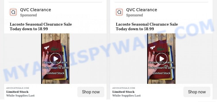 Advocatesale.com Lacoste Seasonal Clearance Sale scam