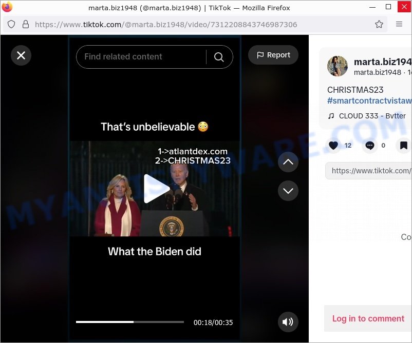 Atlantdex tiktok biden promo code scam